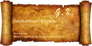 Gestetner Kinga névjegykártya